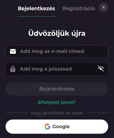 Rocky Spin biztonságos bejelentkezési ablak közösségi hitelesítési lehetőségekkel